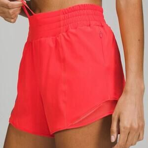 Lululemon Hotty Hot High Rise Shorts 4” Liner Red Pink Women’s Size 4 Running